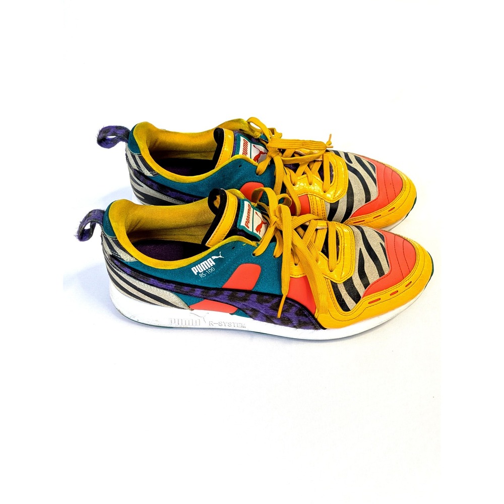 Puma RS-100 Animal Multi Color Zebra Leopard Sneakers 368265-01 Mens 11.5 - Picture 4 of 7